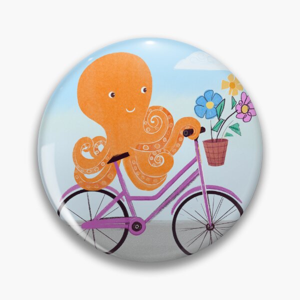 Item preview, Octopus Riding a Bicycle Illustration designed and sold by chinajones.