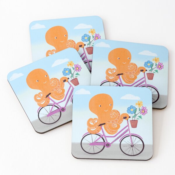 Item preview, Octopus Riding a Bicycle Illustration designed and sold by chinajones.