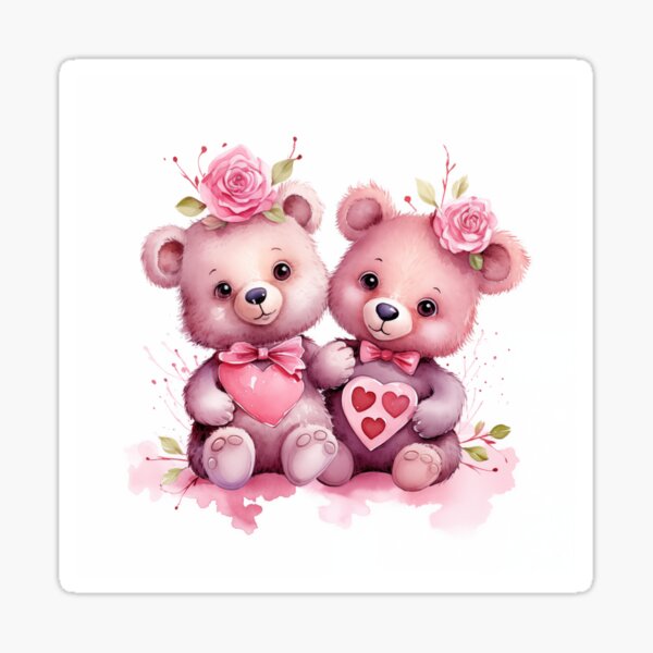 Cute Valentine's Day Bear - Selection 1 Sticker