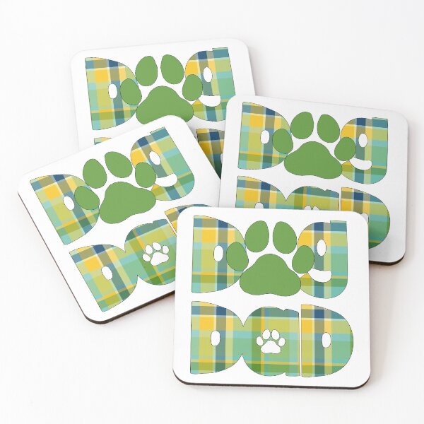 Item preview, Dog Dad Green Blue Yellow Plaid designed and sold by HeidiMyersArt.