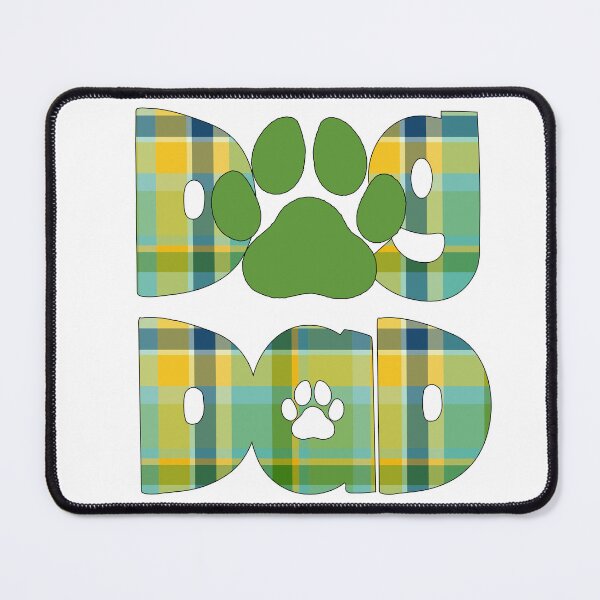 Item preview, Dog Dad Green Blue Yellow Plaid designed and sold by HeidiMyersArt.