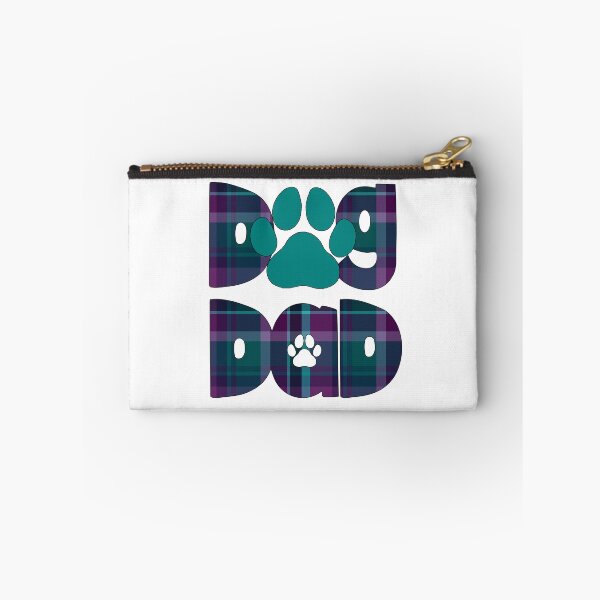 Item preview, Dog Dad Purple Blue Turquoise Teal  Plaid designed and sold by HeidiMyersArt.