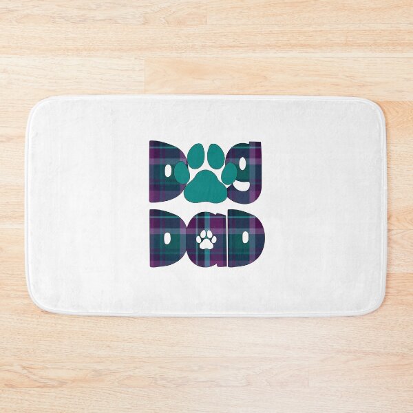 Item preview, Dog Dad Purple Blue Turquoise Teal  Plaid designed and sold by HeidiMyersArt.