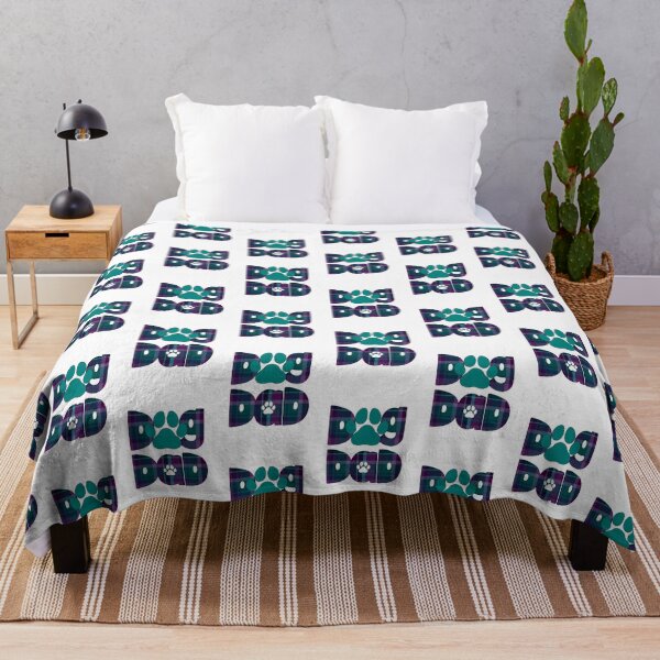 Item preview, Dog Dad Purple Blue Turquoise Teal  Plaid designed and sold by HeidiMyersArt.