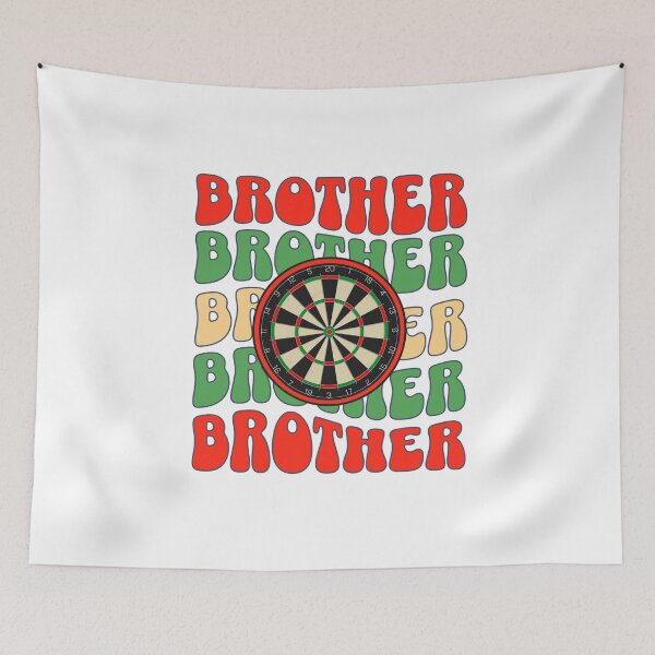 Artikelvorschau, Brother-Design im Vintage-Retro-Groovy-Stil und Dartscheibe entworfen und verkauft von BritishDelights.