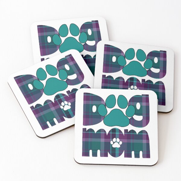 Item preview, Dog Mom Purple Blue Turquoise Teal  Plaid designed and sold by HeidiMyersArt.