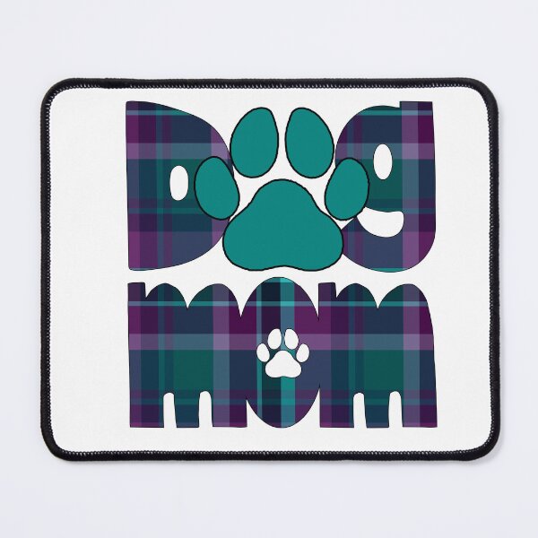 Item preview, Dog Mom Purple Blue Turquoise Teal  Plaid designed and sold by HeidiMyersArt.