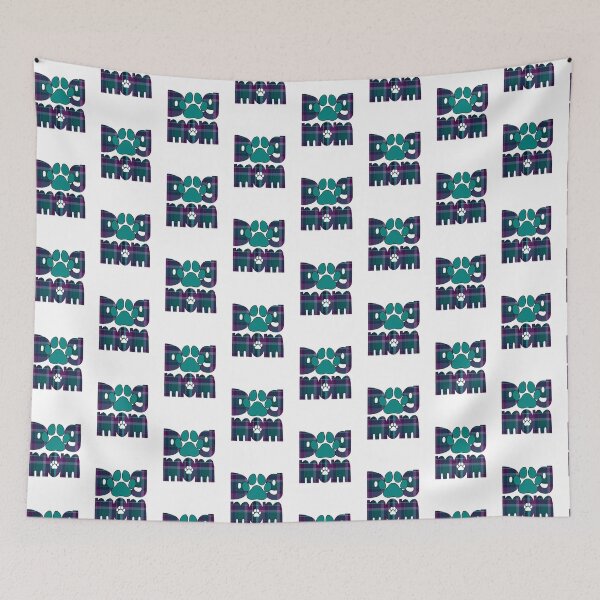 Item preview, Dog Mom Purple Blue Turquoise Teal  Plaid designed and sold by HeidiMyersArt.