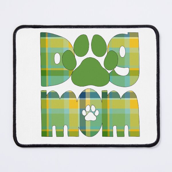 Item preview, Dog Mom Green Blue Yellow Plaid designed and sold by HeidiMyersArt.