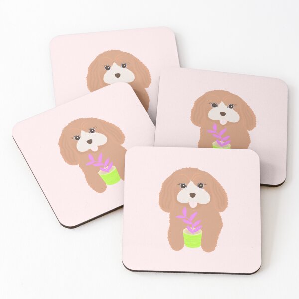 Item preview, Cocker spaniel puppy and plant designed and sold by artby-yuri.