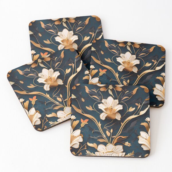 Item preview, Elegant Golden Textured Flowers designed and sold by PlanetMarker.