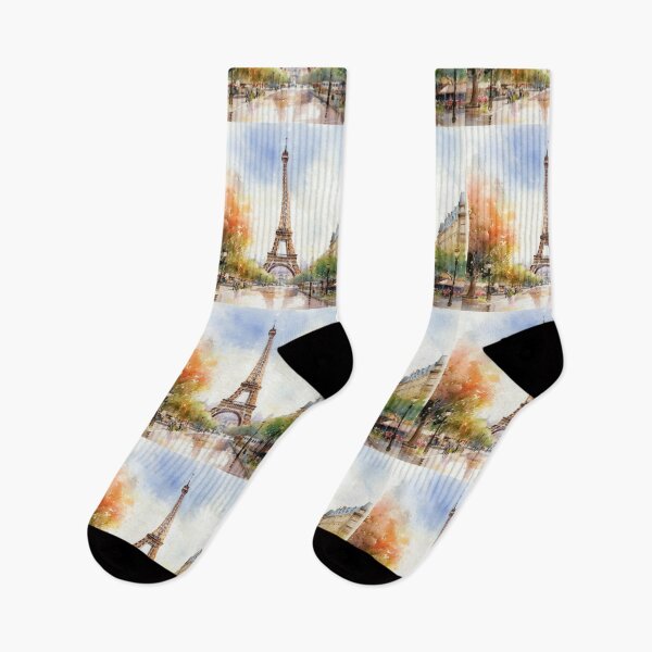 Item preview, Whimsical Parisian Days - Watercolor Eiffel Tower with Vintage Flair designed and sold by Silver Medal.