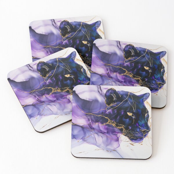 Item preview, Black Panther Alcohol Ink Gold Vein Art designed and sold by global-designz.
