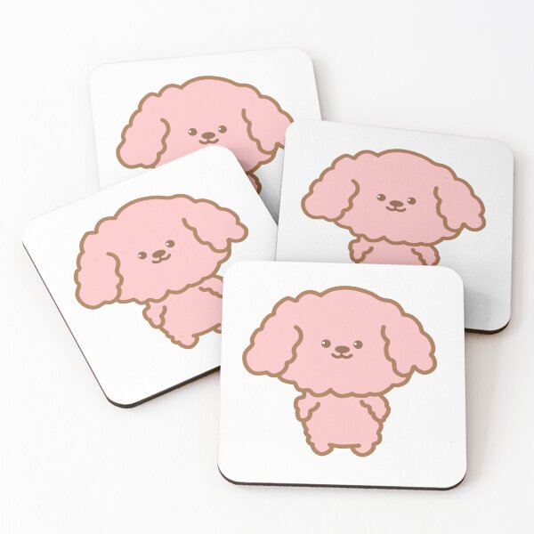 Item preview, Kawaii Happy Poodle Dog in Brown and Pink  designed and sold by elunemori.