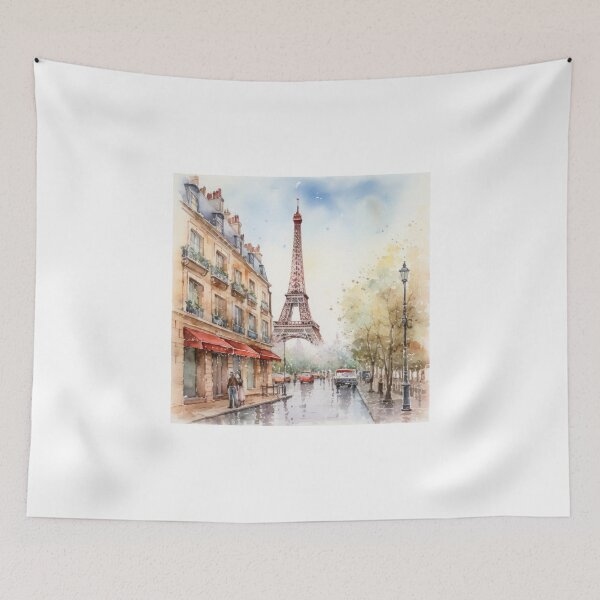Item preview, Parisian Watercolor Whisper - Eiffel Tower in Vintage Serenity designed and sold by Silver Medal.