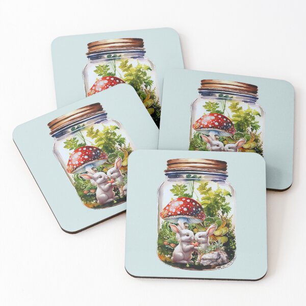 Item preview, Terrarium Bunnies Kissing In A Glass Jar designed and sold by LittleGnomad.