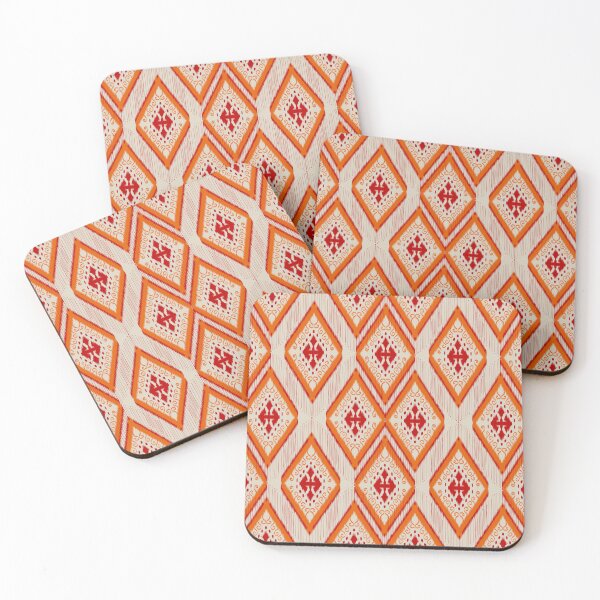 Artikelvorschau, Orange ikat ethnic pattern seamless stripes background entworfen und verkauft von NarongStocker37.