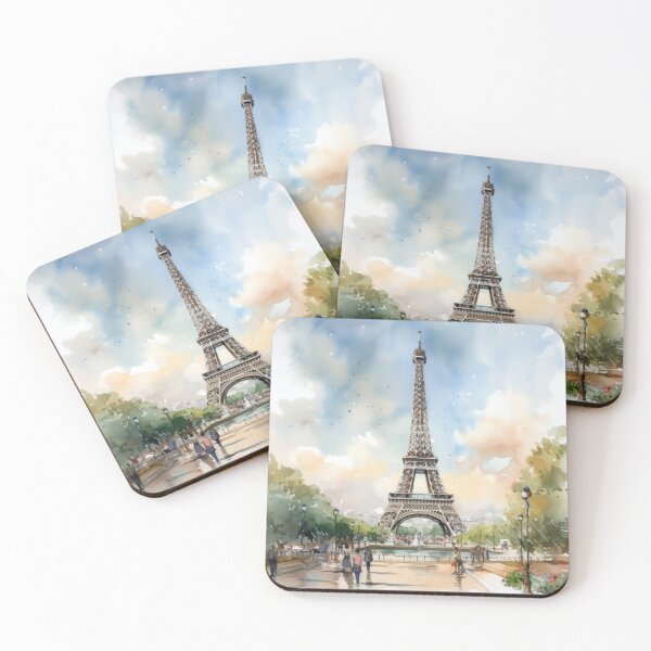 Item preview, Parisian Elegance Redefined - Eiffel Tower in Lush Watercolor Tones designed and sold by Silver Medal.