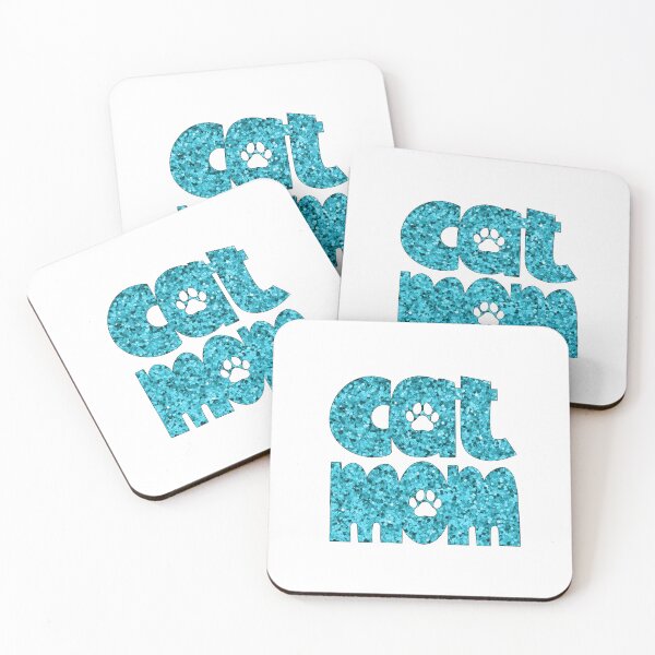 Item preview, Cat Mom Turquoise Glitter designed and sold by HeidiMyersArt.