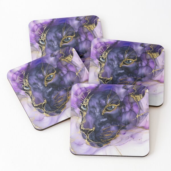 Item preview, Black Panther Alcohol Ink Gold Vein Art designed and sold by global-designz.