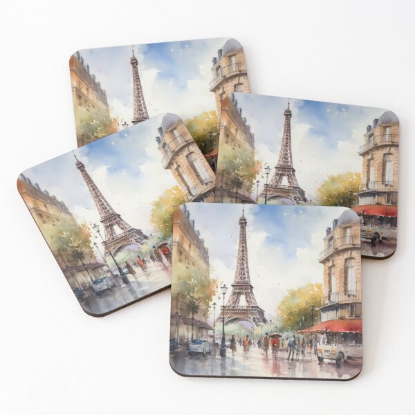 Item preview, Echoes of Old Paris - Timeless Eiffel Tower Watercolor Silhouette designed and sold by Silver Medal.