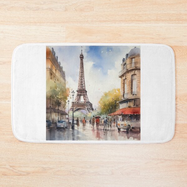 Item preview, Echoes of Old Paris - Timeless Eiffel Tower Watercolor Silhouette designed and sold by Silver Medal.