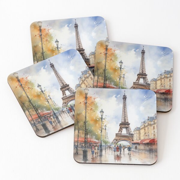 Item preview, Paris Reimagined - Eiffel Tower's Watercolor Reverie in Vintage Style designed and sold by Silver Medal.