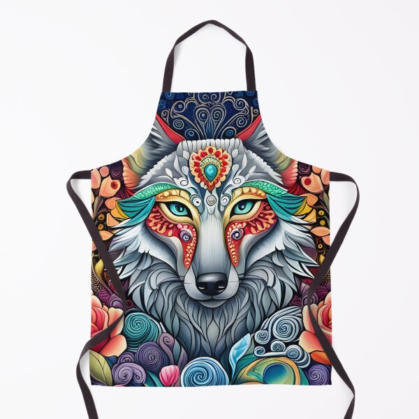 Item preview, Boho Spirit Wolf: Mystical Bohemian Style Wildlife Art designed and sold by CraftyAnimal.