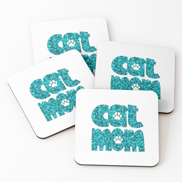 Item preview, Cat Mom Teal Glitter designed and sold by HeidiMyersArt.