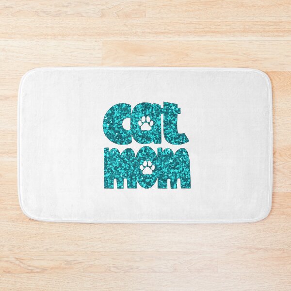 Item preview, Cat Mom Teal Glitter designed and sold by HeidiMyersArt.