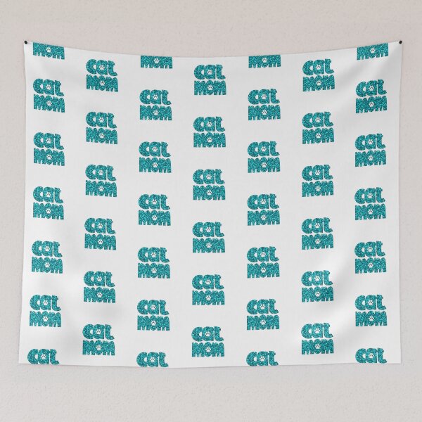 Item preview, Cat Mom Teal Glitter designed and sold by HeidiMyersArt.