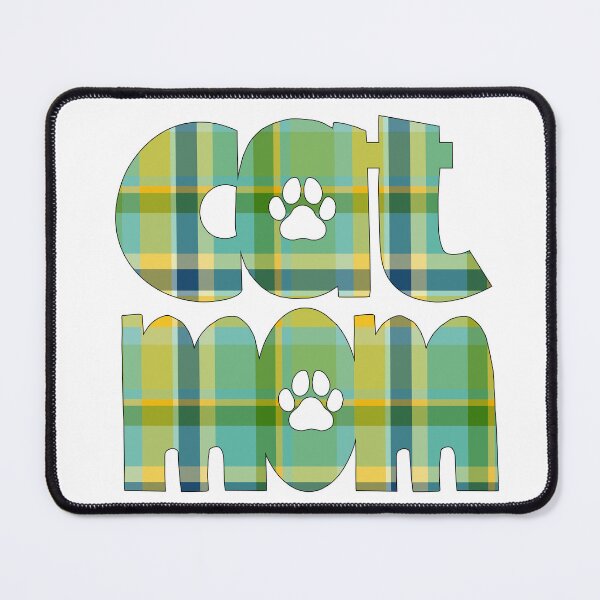 Item preview, Cat Mom Green Yellow Blue Plaid designed and sold by HeidiMyersArt.