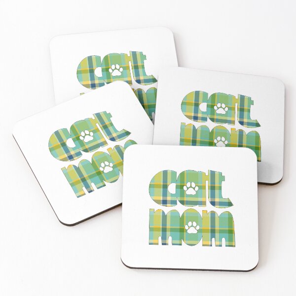 Item preview, Cat Mom Green Yellow Blue Plaid designed and sold by HeidiMyersArt.