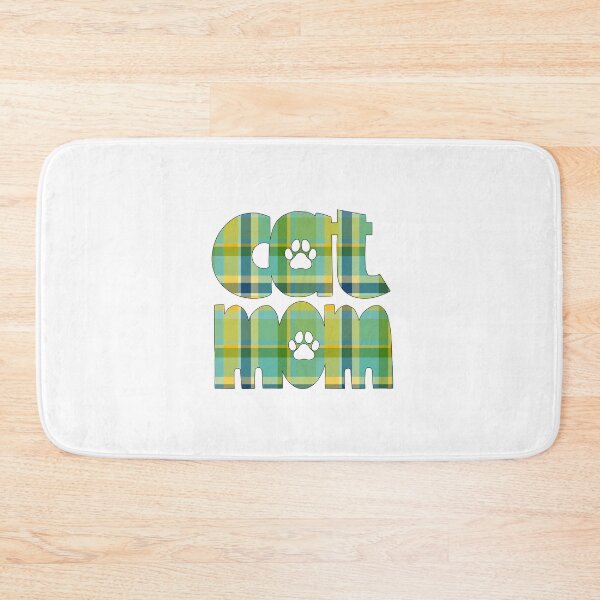 Item preview, Cat Mom Green Yellow Blue Plaid designed and sold by HeidiMyersArt.