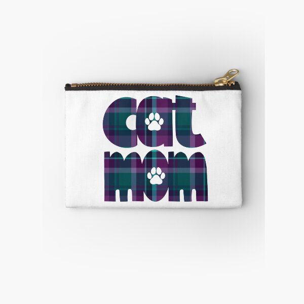 Item preview, Cat Mom Purple Teal Blue Plaid designed and sold by HeidiMyersArt.