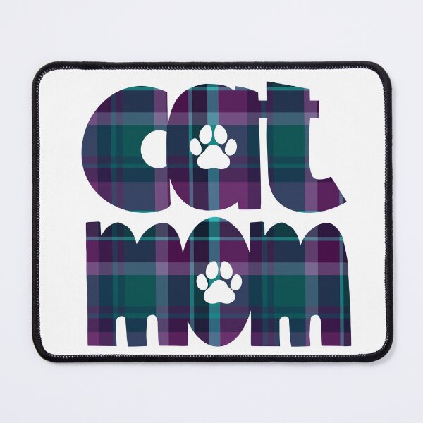 Item preview, Cat Mom Purple Teal Blue Plaid designed and sold by HeidiMyersArt.