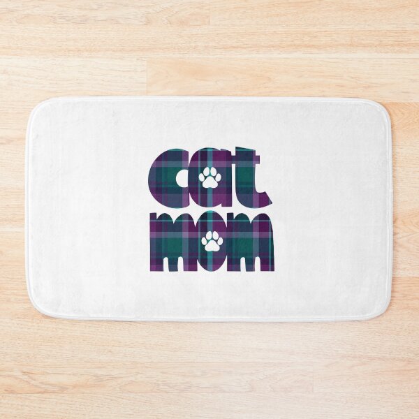 Item preview, Cat Mom Purple Teal Blue Plaid designed and sold by HeidiMyersArt.