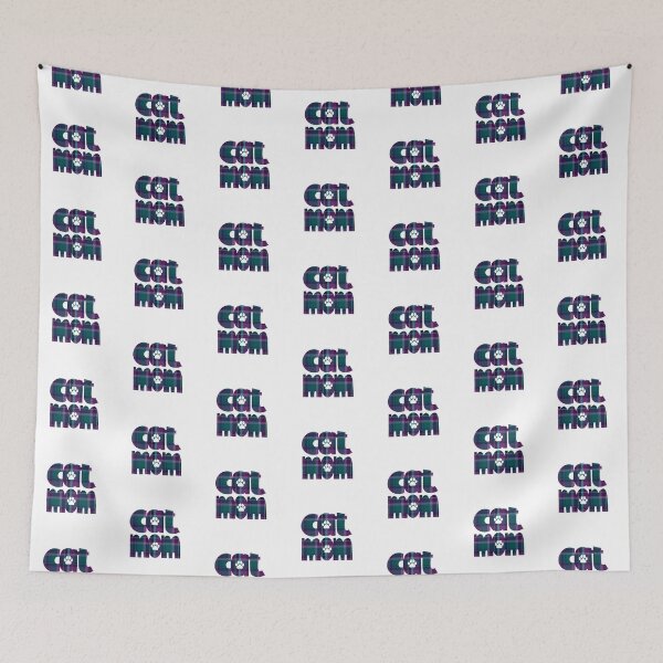 Item preview, Cat Mom Purple Teal Blue Plaid designed and sold by HeidiMyersArt.