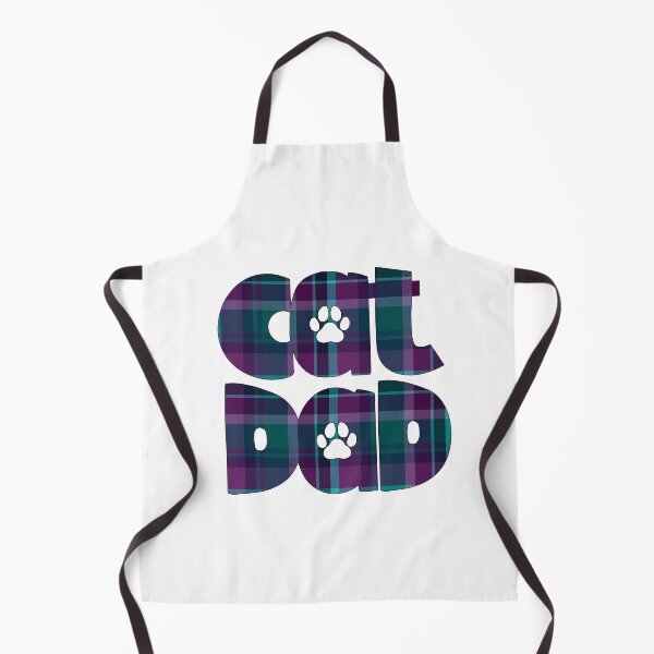 Item preview, Cat Dad Purple Blue Turquoise Teal Plaid designed and sold by HeidiMyersArt.