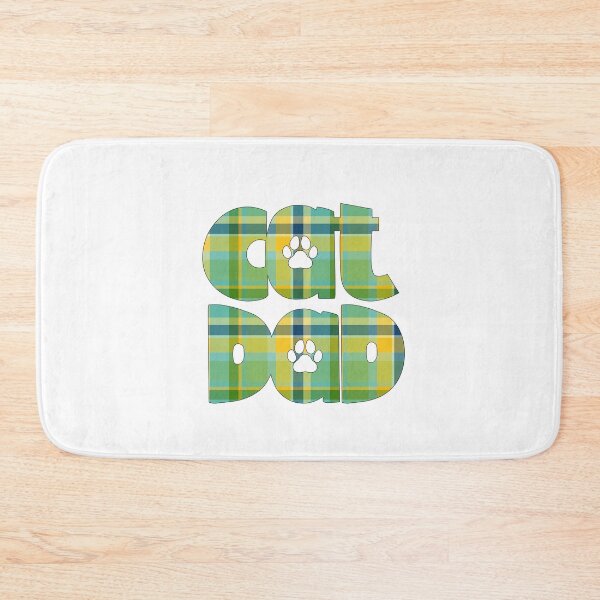 Item preview, Cat Dad Yellow Blue Green  Plaid designed and sold by HeidiMyersArt.