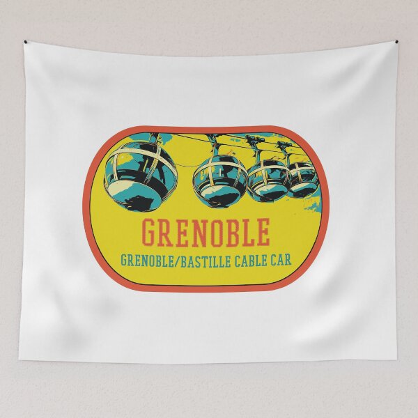 Item preview, Illustrated Grenoble Cable Car Print - Iconic Alpine Views designed and sold by Lemomo-artworks.