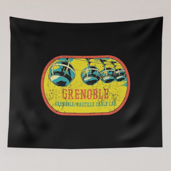 Item preview, Illustrated Grenoble Cable Car Print - Iconic Alpine Views designed and sold by Lemomo-artworks.