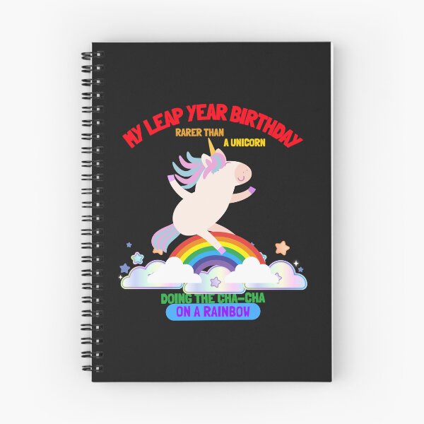 Item preview, Cute My Leap Year Birthday design - Rarer Than a Unicorn Doing the Cha-Cha on a Rainbow designed and sold by NeaftyFinds.