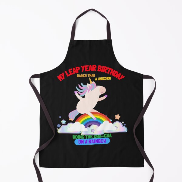 Item preview, Cute My Leap Year Birthday design - Rarer Than a Unicorn Doing the Cha-Cha on a Rainbow designed and sold by NeaftyFinds.