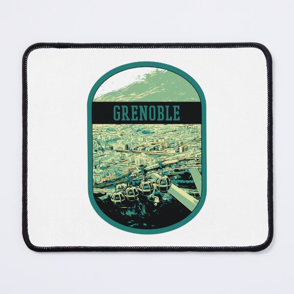 Item preview, Grenoble Cityscape with Cable Car Illustration - French Alpine Panorama designed and sold by Lemomo-artworks.