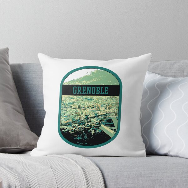 Item preview, Grenoble Cityscape with Cable Car Illustration - French Alpine Panorama designed and sold by Lemomo-artworks.