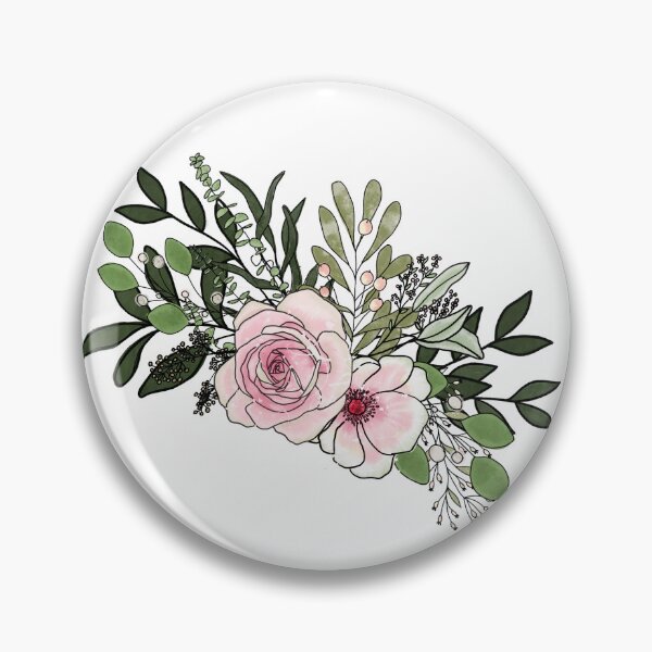 Item preview, Pink Roses Spray Bouquet designed and sold by HeidiMyersArt.