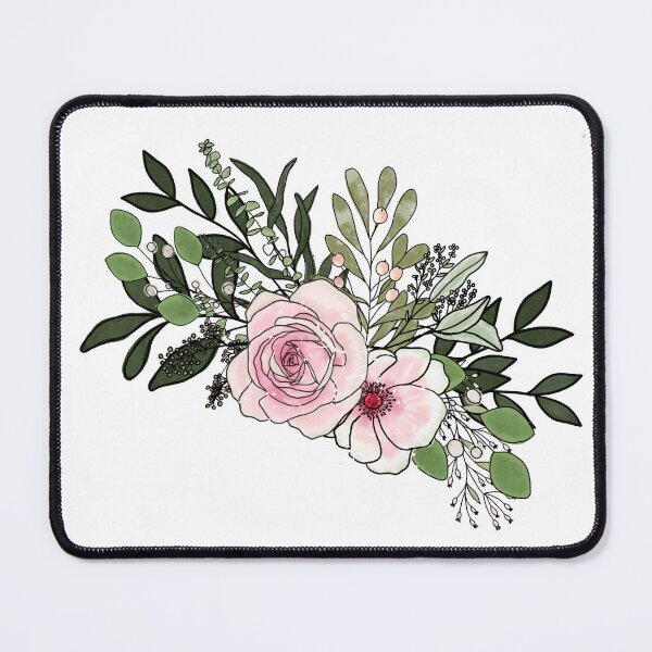 Item preview, Pink Roses Spray Bouquet designed and sold by HeidiMyersArt.