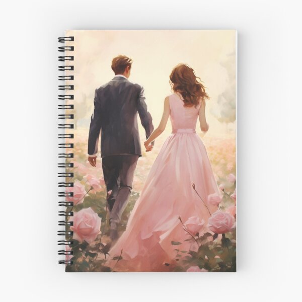 Item preview, Couple Holding Hand in the Pink Rose Garden Wall Art Print designed and sold by Godzillaart.
