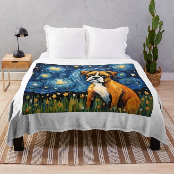 Item preview, Starry Night Companion - Vintage Dog amidst Van Gogh's Vision designed and sold by Silver Medal.